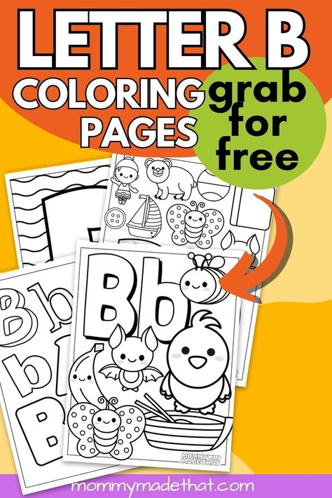 Letter B Coloring Pages (16 Free Printable Pages!) B Coloring Pages, Abc Games For Kids, Letter B Coloring Pages, Letter B Worksheets, Craft Printables, Free Printable Coloring Sheets, Bee Coloring Pages, The Letter B, Free Printable Letters