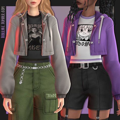 Pluto Cropped Jacket | Patreon Los Sims 4 Mods, Sims Packs, Sims 4 Anime, Pelo Sims, Free Sims 4, Sims 4 Mm Cc, Sims 4 Cc Folder, Sims 4 Dresses, Sims 4 Mm