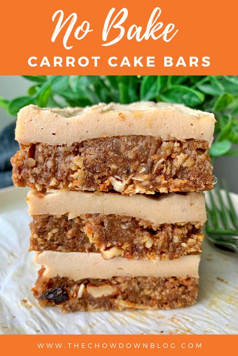 Refined Sugar Free Easter Desserts, Freezer Carrot Cake Bars Vegan, Frozen Carrot Cake Bars, Vegan Carrot Cake Bars, Carrot Cake Freezer Bars, Gf Df Easter Dessert, Carrot Cake Bars Healthy, Gluten Free Carrot Cake Bars, Easter Desserts Vegan