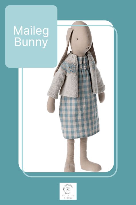 Brand new Maileg Bunny all ready for her forever home. Perfect Christmas gift this season. All her clothes come off and new outfits can be found here at the burrow. Sign up to our News letter for 10% off your first order and secrete discount codes throughout the year Maileg Rabbits, Maileg Bunny, Maileg Dolls, Blue Gingham Dress, Rabbit Collection, Rabbit Dolls, Rabbit Baby, Snow Bunnies, Checkered Dress