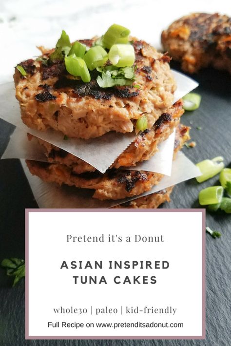 ASIAN INSPIRED TUNA CAKES - Pretend it's a Donut Asian Tuna, Paleo Kids Recipes, Paleo Kids, Cakes Simple, Tuna Cakes, Delicious Paleo Recipes, Gluten Free Kids, Healthy Paleo Recipes, Primal Recipes