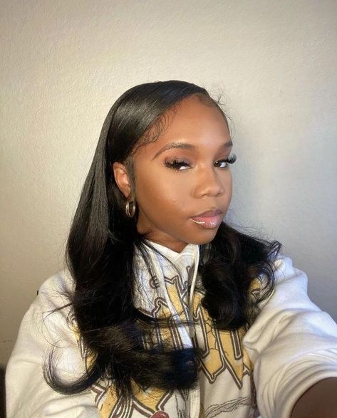 Straight Hair With Bumps At The End, Natural Sew In With Leave Out, Versatile Sew In Weave Hairstyles, Silk Press Hair Hairstyles, Silk Press Natural Hair Styles, Butterfly Stomach, Milan Trip, Pressed Natural Hair, Short Spiky Haircuts