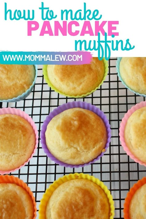 Pancakes In Cupcake Pan, What Else Can You Make With Pancake Batter, Pancake Muffins With Syrup Inside, Using Pancake Mix For Muffins, Pancake Cupcakes Recipe, Muffins Made With Pancake Batter, Pancake Mix Cupcakes Recipe, Pancake Mix Cupcakes, Muffins Out Of Pancake Batter