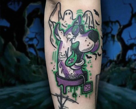 Tattoo Media Ink on Instagram: “Tattoo work by: @cosmocamtattoo @scarletbegoniasstudio ... #skinart #skinart_mag #skinartmag #tattoorevuemag #sharon_alday #tattoo #tattoos…” Scooby Doo Tag Tattoo, Scooby Doo Villain Tattoo, Mystery Machine Tattoo, Acid Tattoo Ideas, Scooby Doo Tattoo Ideas, Scooby Doo Tattoo, Instagram Tattoo, Tattoo Work, Skin Art