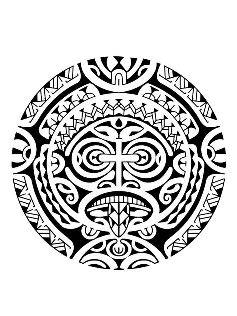 Mayan Tattoo Stencil, Circle Polynesian Tattoo Design, Maori Circle Tattoo Design, Maori Elbow Tattoo, Lion Maori Tattoo, Maori Designs Pattern, Circle Tattoo Design, Maori Tiki, Round Tattoo