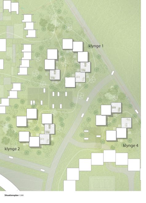 Cluster Housing, Typology Architecture, Social Housing Architecture, Scandinavian Forest, Cluster House, Urban Concept, Resort Plan, Urban Design Concept, Plan Image