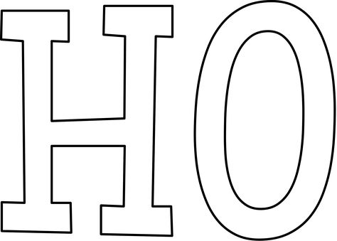 "HO" stencil. Print, customize, or make your own free at http://RapidResizer.com/stencil #stencils #RapidResizer Ho Ho Ho Sign, Free Stencil Maker, Stencil Print, Christmas Wooden Signs, Stencil Maker, Stencils For Painting, Number Stencils, Diy Christmas Ornaments Easy, Stencils Printables