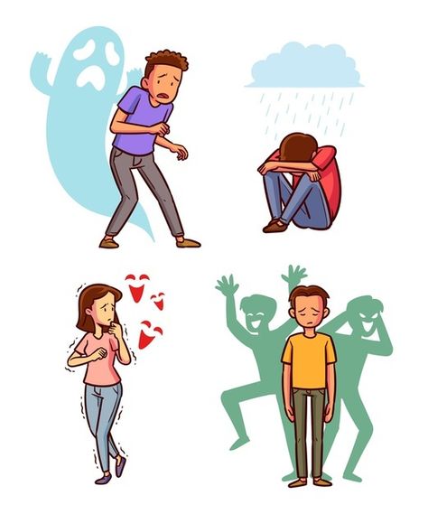 Emotion Psychology, Vector Illustration People, Brain Illustration, Art Psychology, Social Media Drawings, App Concept, Hand Sticker, Feeling Helpless, Mental Disorders