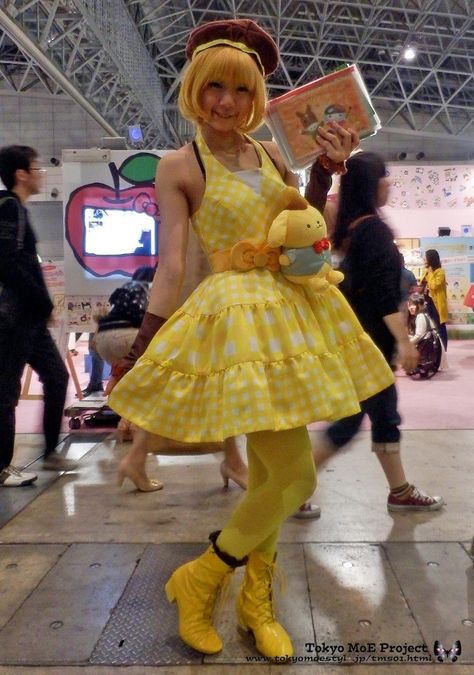 Pom pom purin Pompompurin Costume, Pompompurin Halloween Costume, Pom Pom Purin Outfit, Sanrio Halloween Costume, Sanrio Outfits Pompompurin, Pompompurin Cosplay, Pom Pom Purin Cosplay, Sanrio Fits, Pom Pom Purin Hello Kitty