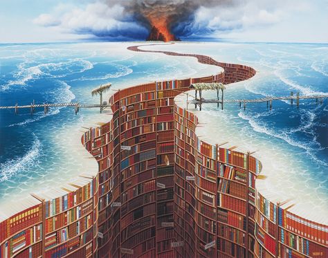 Winter Mosaic, Jacek Yerka, Illusion Kunst, Mosaic Christmas, Diamond Dotz, Magic Realism, Art Ancien, Surrealism Painting, 수채화 그림