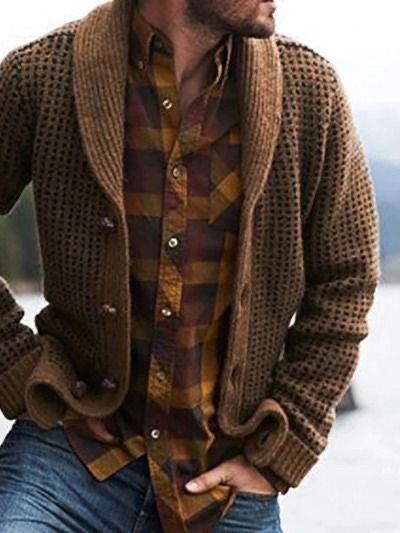 Herren Style, Traje Casual, Long Sleeves Coats, Men's Knit, Loose Sweater, Casual Sweaters, Winter Sweaters, Looks Vintage, Pure Color