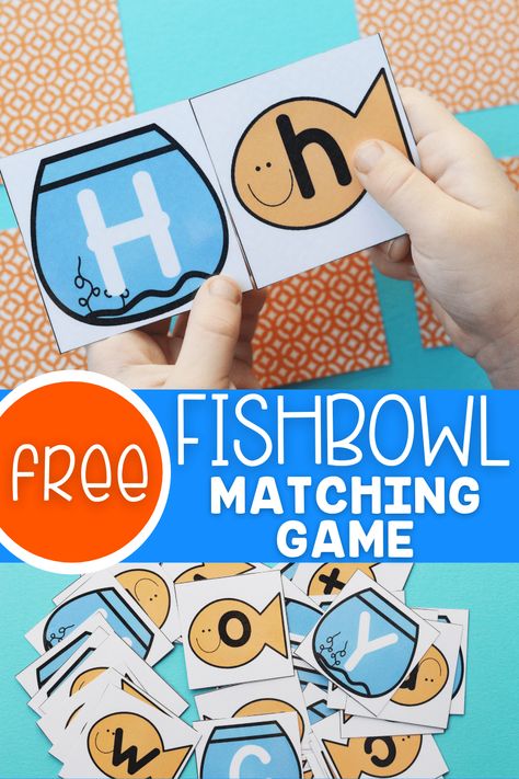 Print out this fun alphabet matching game to make learning letters fun! It's the perfect no-prep alphabet activity for preschool and Kindergarten!     Alphabet Matching Game | Fish Alphabet | Printable Alphabet Activity | Alphabet Printable for preschool |  Letter Matching Game | Life Over C's     #alphabet #matchinggame #preschool #letters #fishtheme #lifeovercs Fish Literacy Activities Preschool, Letter Activities For Kindergarten Free Printable, Tk Activities Free Printables, Alphabet Matching Activities, Fun Phonics Activities Kindergarten, Letter Recognition Games Preschool, Kindergarten Alphabet Games, Alphabet Matching Printables Free, Language Arts Activities For Preschool