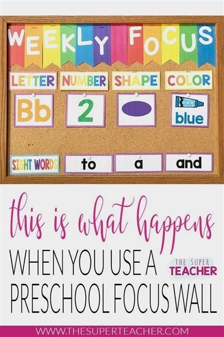 Preschool Focus Wall, Preschool Rooms, Preschool Circle Time, Preschool Bulletin, Preschool Bulletin Boards, Focus Wall, Super Teacher, Teaching Letters, Preschool Curriculum