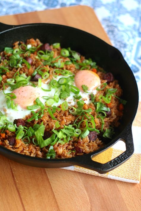 Portuguese Sausage Fried Rice, Portuguese Sausage Recipe Hawaiian, Portuguese Fried Rice, Recipes With Portuguese Sausage, Portuguese Sausage Recipe, Allspice Recipe, Portuguese Breakfast, Sausage Fried Rice, Portuguese Rice