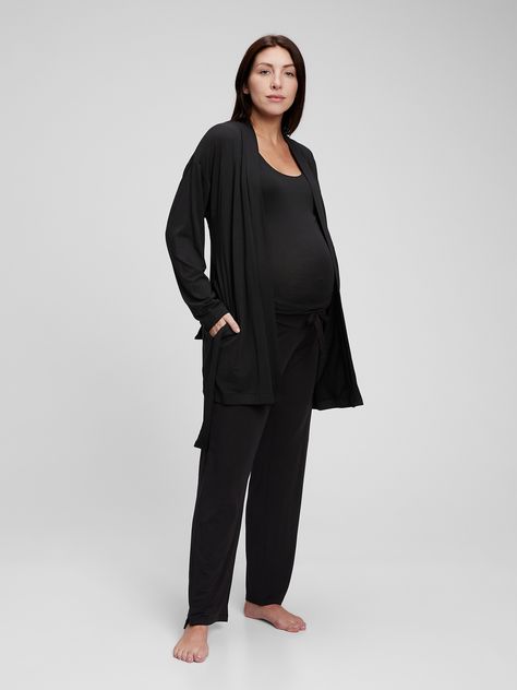 Maternity Modal 3-Piece Set | Gap Hospital Clothes For Mom, Plus Size Maternity Outfits, Maternity Pajama Set, Pregnancy Fashion Fall, Maternity Lounge Wear, Pregnancy Outfit, Maternity Photoshoot Outfits, Maternity Wardrobe, Post Partum Outfits