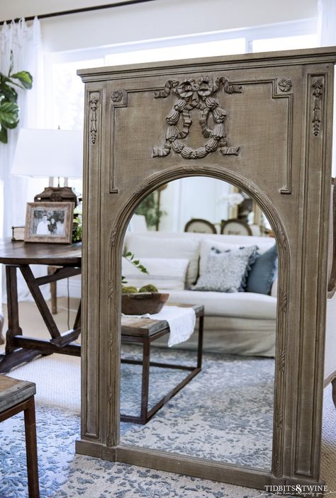 My Honest Behr Chalk Paint Review and Trumeau Mirror Makeover French Mirrors Antique, French Country Bathroom Mirrors, Layered Mirrors, Country Bathroom Mirrors, Behr Chalk Paint, French Country Mirror, Paris Townhouse, French Country Frames, French Country Mirrors