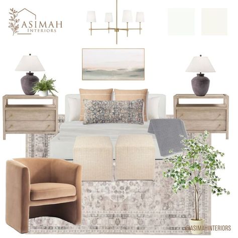 Shop this entire Master Bedroom look, mood board, floor plan and shopping list. Inspired by Studio Mcgee / McGee and Co! Mcgee And Co Bedroom, Mcgee And Co Living Room, Studio Mcgee Art, Wayfair Bedroom, Spare Bedroom Office, Calming Bedroom, Decor Shopping, Neutral Bedroom, Studio Mcgee