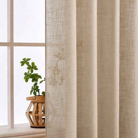 Creme Curtains Bedroom, Sand Curtains Living Room, Beige Linen Curtains Living Room, Brown Linen Curtains, Brown Curtains Bedroom, Linen Curtains Bedroom, Linen Curtains Living Room, Curtains Style, Brown Furniture Bedroom