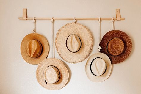 Boho Chic Hats, Bohemian Hat, Hat Hangers, Space Saving Shelves, Wall Hats, Scarf Organization, Hanging Hats, Hat Organization, Hat Holder