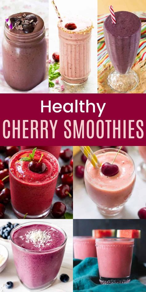 Cherry Recipes Healthy, Tart Cherry Smoothie, Cherry Smoothie Recipes, Delicious Smoothie Recipes, Healthy Treats Recipes, Afternoon Slump, Almond Smoothie, Cherry Smoothie, Tart Cherry Juice