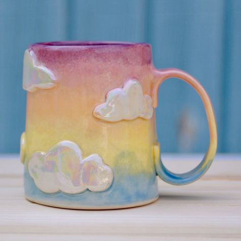 It’s been years since I last made rainbow cloud mugs, but todays the day! These were the number one vote on patreon for what to make for to the shop update. Would I have made them otherwise? Who knows! ☁️🌈☁️ I do have to do a bit of glaze shopping to complete these beauties but I’m very excited to see how they’ll turn out this time around 🌈✨ Amaco Brent, Ceramic Creations, Ninja Training, Tokyo City, Pottery Painting Designs, Special Place In My Heart, Painted Mugs, Rainbow Cloud, Modern Japanese