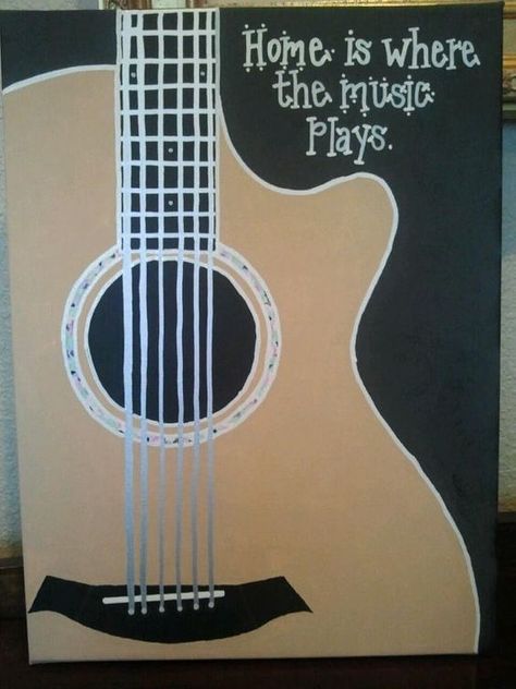 Painting Ideas Music, Painting Music, Music Wall Decor, Music Canvas, Guitar Painting, Music Painting, Painting Quotes, Canvas Painting Designs, Canvas Painting Diy