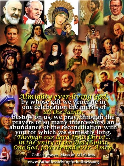 Nov. 1: ALL SAINTS' DAY (SOLEMNITY). MASS PRAYERS AND READINGS | Catholics striving for holiness All Saints Day Prayer, Formation Ideas, I Miss You Dad, Saints Days, Pictures Of Christ, Faith Formation, God's Promises, All Saints Day, Bride Of Christ