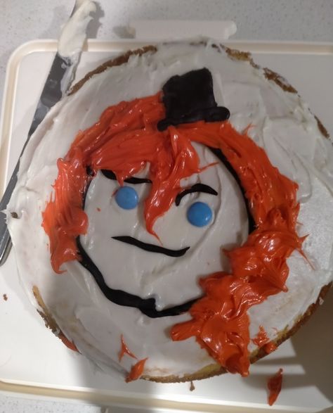 Bsd Birthday Cake, Bungo Stray Dogs Cake, Chuuya Birthday, Bsd Birthday, Chuuya Fisheye, Anime Birthday Cake, No Longer Human, Anime Cake, Dog Birthday Cake