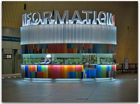 Information Desk, Tokyo by Metropol 21, via Flickr Info Desk, Exhibit Design Inspiration, Information Desk, Information Kiosk, Trade Show Design, Reception Counter, Conference Design, Counter Design, Paradigm Shift