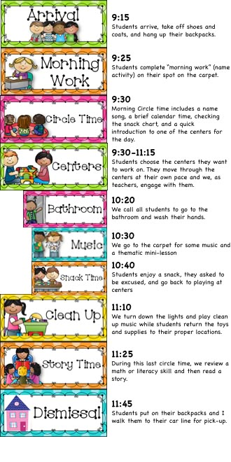 Daily Pre K Schedule, Prek Classroom Daily Schedule, 3 Hour Preschool Schedule, Preschool Daily Schedule Early Childhood, Preschool Schedules Classroom, Prek Classroom Schedule, Daily Schedule For Preschool Classroom, Daily Themes For Classroom, Daily Routine Schedule For Preschoolers