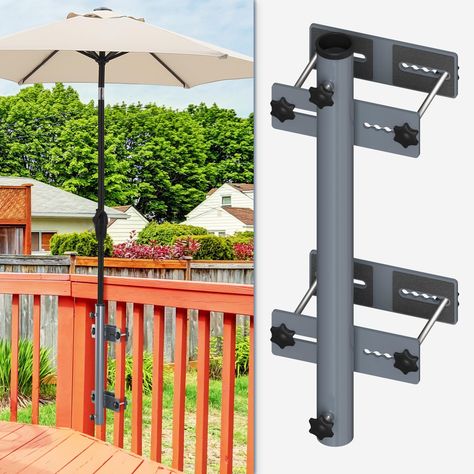 PRICES MAY VARY. STURDY & DURABLE-The umbrella deck mount Made of Heavy Duty steel material with high temperature powder coating, waterproof and rust proof. Safe and easy to hold up your deck umbrella,The Patio Umbrella Holder can safely and easily lift your Deck Umbrella, providing more space for your outdoor terrace Deck. FUNVTION-This umbrella stand can adjust tube into different size into fitting poles from 1”-1.5” (25mm-38mm),One size fits the most,Just pop your umbrella into thisoutdoor um Outdoor Railing, Balcony Bench, Narrow Balcony, Beach Balcony, Deck Umbrella, Courtyard Outdoor, Deck Accessories, Outdoor Terrace, Railings Outdoor