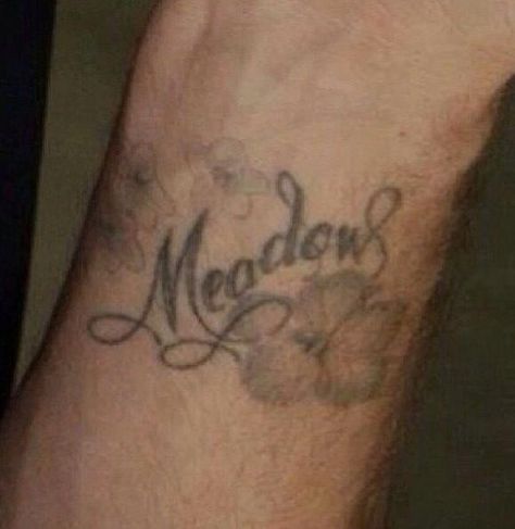 Paul's Tattoo Of Meadow Paul Walker Tattoo, Paul Walker Family, Meadow Walker, Paul Walker Tribute, Actor Paul Walker, Paul Walker Quotes, Paul Walker Pictures, Rip Paul Walker, Paul Walker Photos