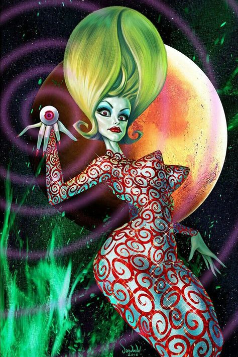 Mars Attacks, Geek Art, Pulp Art, Alien Art, Science Fiction Art, Dream Girl, Retro Futurism, Girls Prints, Sci Fi Art