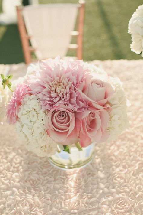 Photography: onelove photography - onelove-photo.com Read More: http://www.stylemepretty.com/california-weddings/2014/05/15/pink-and-gold-wedding-at-the-london-west-hollywood/ Wedding Heaven, Small Arrangements, Pink Dahlias, Pink Dahlia, Pink And Gold Wedding, Deco Rose, Hollywood Wedding, Seeded Eucalyptus, Wedding Flowers Summer