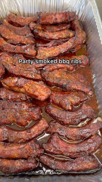 Party Ribs Smoked, Bbq Ribs On The Grill, Party Ribs, Smoked Ham Recipe, Lake Weekend, Party Nibbles, Traeger Grill Recipes, Smoked Bbq, Weekend Food