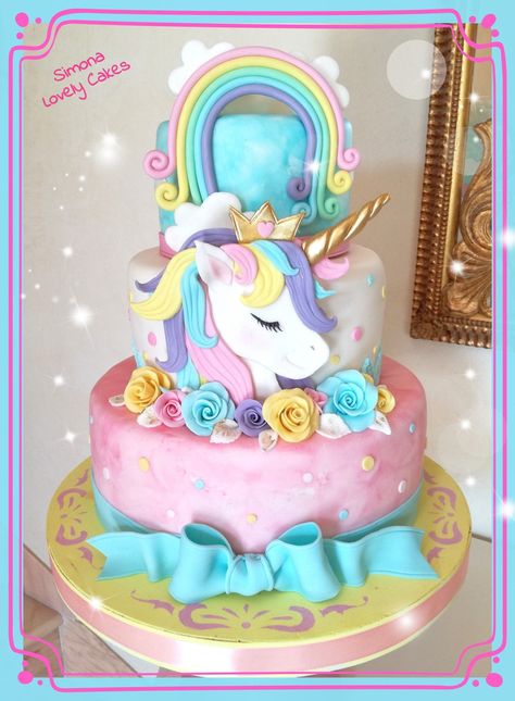 Gökkuşaği Pasta, Unicorn Desserts, Savory Cakes, Unicorn Birthday Cake, Magic Cake, Swim Pants, Unicorn Cake, Drip Cakes, Birthday Party Cake