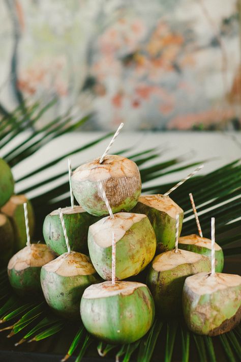 Photography: Emily Blake Photography - emilyblakephoto.com Read More: http://www.stylemepretty.com/2014/04/24/glamorous-riviera-maya-destination-wedding/ Coconut Water Benefits, Coconut Bars, Brown Spots Removal, Starters Recipes, Healthy Nutrition, Tropical Wedding, Nutrition Tips, Riviera Maya, Coconut Water