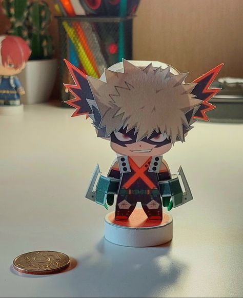 My Hero Academia Crafts, Bakugo Papercraft, Paper Anime Crafts, Mha Papercraft, Anime Origami, Anime Papercraft, Arte Pop Up, Papercraft Anime, Anime Diys