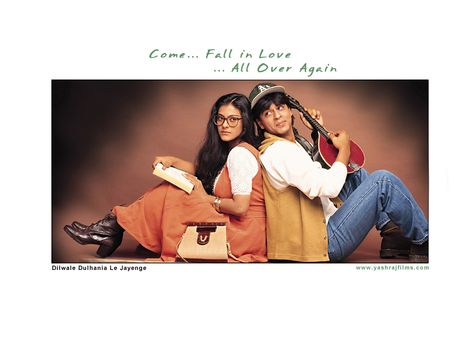 DDLJ... Dilwale Dulhania Le Jayenge, Amrish Puri, Shahrukh Khan And Kajol, Indian Songs, Shah Rukh Khan Movies, Aditya Chopra, Yash Raj Films, Bollywood Couples, Shah Rukh Khan