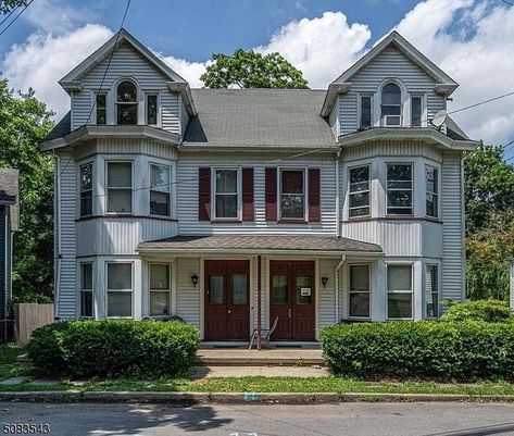 1890 Victorian Duplex For Sale in Bloomsbury, New Jersey - OldHouses.com Victorian Duplex House, Duplex Design Exterior, Victorian Apartment Floor Plan, Sims 4 Duplex House, Duplex House Design Exterior, Victorian Townhouse Floor Plan, Two Story Victorian House, Victorian Town House Floor Plan, Victorian Homes Floor Plans