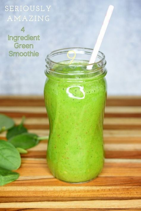 Super Green Smoothie Recipes, 4 Ingredient Smoothies, Spinach Orange Smoothie, Best Tasting Green Smoothie, Healthiest Green Smoothie, Green Smootie, Mean Green Smoothie, Super Green Smoothie, Green Smoothie Recipe