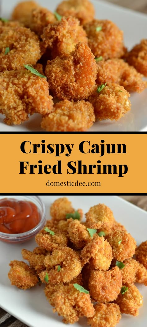 Cajun Fried Shrimp, Baked Brisket, Fried Shrimp Recipes, Cajun Shrimp Recipes, Cajun Fries, Cajun Spice, Crispy Shrimp, Prawn Recipes, Cajun Cooking