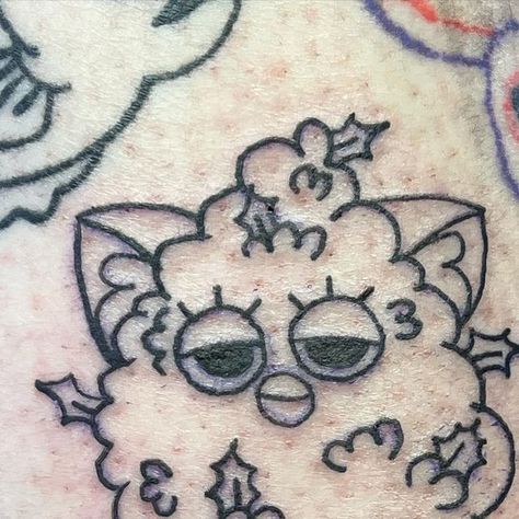 Gene Handley on Instagram: "Little Furby nug for @sicvictattoo today… . . . . . #explorepage #art #fyp #tattoo #apprentice #artisfun #artist #tattooapprentice #furby #nug #420 #furbytattoo" Beanie Baby Tattoo, Webkinz Tattoo, Gene Tattoo, Furby Tattoo, Anti Bear, Furby Art, Epic Tattoo, Tattoo Apprentice, E Tattoo