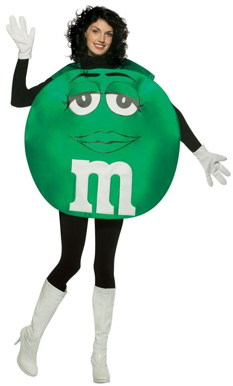 18 Food-Themed Halloween Costumes to Buy on the Cheap M&m Costume, Top 10 Halloween Costumes, Green Poncho, M&m Characters, Themed Halloween Costumes, Halloween Costume Store, Candy Costumes, Green Costumes, Food Costumes