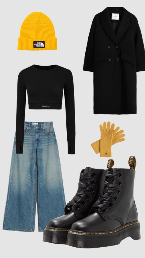 #docmartens #outfitinspo #outfit #yellow #fall #winterfit #winter #cozy Yellow Winter Outfits, Salem Outfits Fall, Salem Outfits, Vineyard Outfit, Outfit Yellow, Winter Fit, Outfits Fall, Doc Martens, Winter Outfits