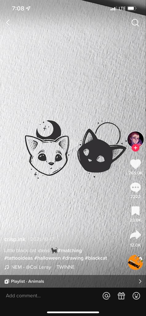 Minimalist Cat Tattoo, Mama Tattoo, Matching Tats, Hello Kitty Design, Bestie Tattoo, Hello Kitty Tattoos, Ghost Tattoo, E.t Art, Matching Couple Tattoos