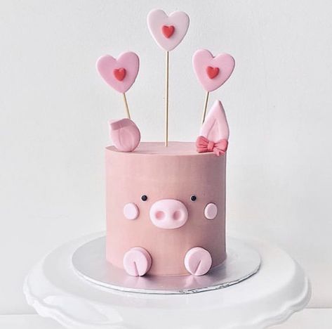 Chinese New Year Cake, Piggy Cake, Farm Birthday Cakes, New Year Cake, Fondant Art, Pig Birthday Cakes, 13 Birthday Cake, Mini Torte, Farm Cake