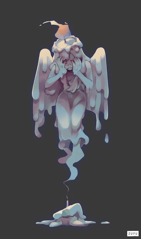 Cute Creepy Character Design, Ghostly Character Design, Ghost Characters Design, Drawing Ghosts Character Design, Ghost Art Reference, Candle Oc Design, Ghost Concept Art Character Design, Ghosts Character Design, Dnd Ghost Art