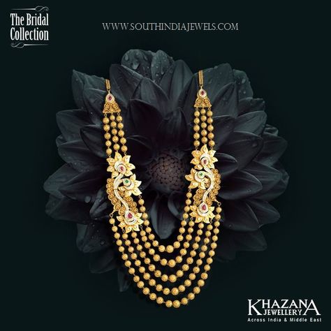 Gold Haram Designs in Khazana Jewellery, Latest Gold Haram Collections from Khazana. Khazana Jewellery, Gold Haram Designs, Haram Designs, Gold Haram, Temple Jewelry Necklace, Indian Jewelry Earrings, Antique Gold Jewelry Indian, Online Gold Jewellery, Handmade Gold Jewellery