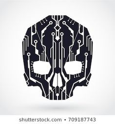 Circuit Tattoo, Cyberpunk Accessories, Tech Tattoo, Cyberpunk Tattoo, Tech Art, 카드 디자인, Tattoo Pattern, Tattoo Design Drawings, Skull And Bones